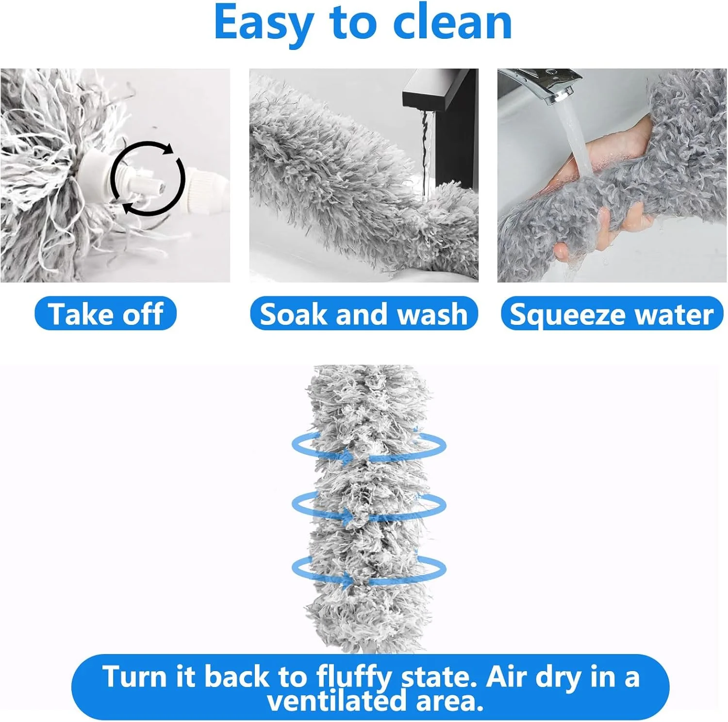 Cleaning ceiling corners with microfiber duster